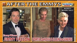 Ellen DeGeneres and Portia DeRossi and Jimmy Fallon after EMMYS S1579 [upl. by Collum]