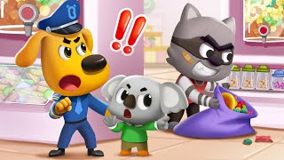 Police Catches the Candy Thief  Safety Tips  Cartoon for Kids  Sheriff Labrador [upl. by Yewed155]