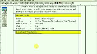 Resume Kaise Banaye Page Maker me How to make Biodata [upl. by Ayela]