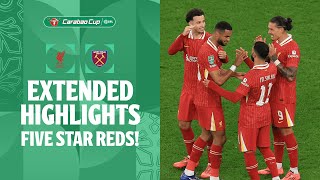 FIVE STAR REDS  Liverpool v West Ham United extended highlights [upl. by Rubel]