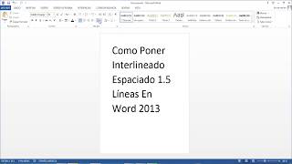 Como Poner Interlineado Espaciado 15 Líneas En Word 2013 [upl. by Harday]