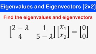 🔷14  Eigenvalues and Eigenvectors of a 2x2 Matrix [upl. by Erdnad]