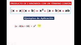 Producto de dos binomios con término común [upl. by Lledal577]