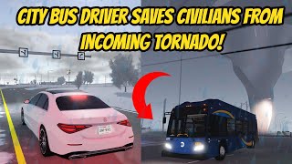 Greenville Wisc Roblox l HUGE TORNADO City Bus Driver Rescue Special Roleplay [upl. by Aleydis611]