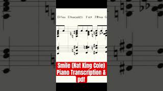 Smile Nat King Cole  Masterful Jazz Piano Transcription with Chord Symbols and PDF shortsmusic [upl. by Keslie]