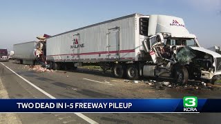 2 dead after massive 35vehicle pileup on I5 in Southern California [upl. by Ybsorc]