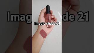 Imagic lipstick shade 21  pinkish brownish lipstick review swatch mattelipstick liquidlipstick [upl. by Leis]