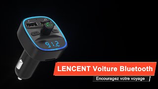 LENCENT Transmetteur FM de voiture Bluetooth Bluetooth Lecteur MP3 Adaptateur Radio sans Fil Kit [upl. by Groeg]