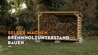 Selber machen Brennholzunterstand bauen [upl. by Orravan]