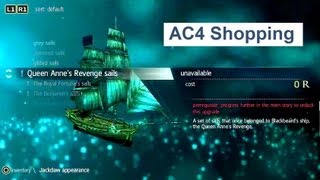 AC4 shopping guide Edward Kenways weapons and Jackdaw upgrades Assassins Creed 4 Black Flag [upl. by Natanoj]