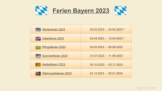 Ferien Bayern 2023 [upl. by Nesnar]