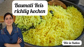 Gelber Basmatireis  GRUNDREZEPT  Basmatireis richtig kochen mit Tipps [upl. by Dietsche659]