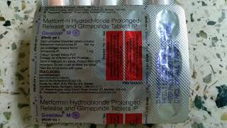 Glimepiride and Metformin Hydrochloride tablets  Geminor M1 tablet [upl. by Devitt]