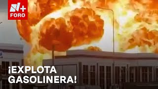 Impactante explosión de gasolinera tras incendio en tanque de combustible  Las Noticias [upl. by Rosaleen]