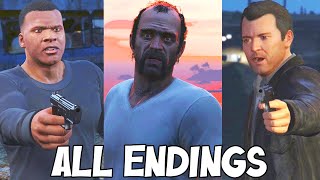 ALL THREE ENDINGS GTA V 21 [upl. by Daveda]