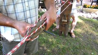 Making a rope by hands  Touw draaien op camping la Plaine [upl. by Iniffit96]