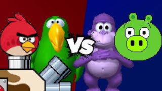 MUGEN Battle  Angry Birds TankPeedy the Parrot vs Minion PigBonzi Buddy [upl. by Valida573]