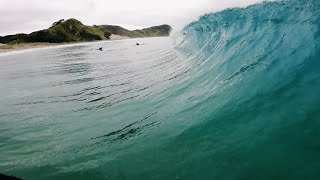 Surfing Perfect Uncrowed Waves at Mangawhai Heads [upl. by Aryk311]