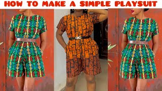 How to cut and Sew a Playsuit Short Jumpsuit  Beginner’s Sewing Tutorial [upl. by Liggitt]