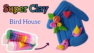 📌 Pinterest inspired Airdry clay house  Clay Craft সুপার ক্লে দিয়ে পাখির বাসা 🏡 diy [upl. by Eidnim]