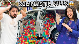 AREEB KI LAND CRUISER MAI 20 HAZAR PLASTIC BALLS PRANK 😂😱 [upl. by Hgielek128]