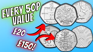 What is EVERY 50p Coin REALLY Worth UK Circulation [upl. by Ardnyk]