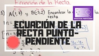 Ecuación de la recta puntopendiente  ejercicios  Geometría Analítica [upl. by Ellednahc]