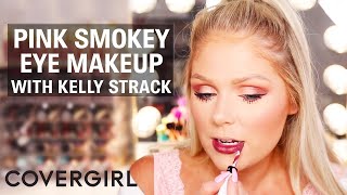 Pink Smokey Eye Makeup Look with Kelly Strack  COVERGIRL [upl. by Blinni919]