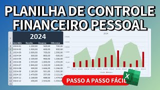 Como fazer PLANILHA de controle financeiro no Excel com GRAFICO [upl. by Enilorak]