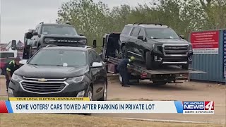 Some voters cars towed after parking in private lot [upl. by Bonacci858]