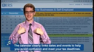 ASL IRS Tax Calendar Captions amp Audio [upl. by Oeramed]