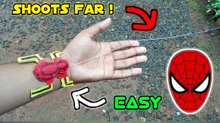 How to make SPIDERMAN web shooter Easy  Cardboard amp spring [upl. by Amsirak]