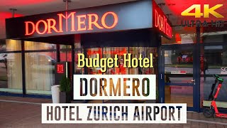 4K DORMERO Hotel Zurich Airport 🇨🇭  Budget Hotel near Zurich Airport  Standard Double Room [upl. by Erroll]