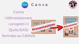 Come ridimensionare i progetti in QUALSIASI FORMATO su CANVA [upl. by Merwin]