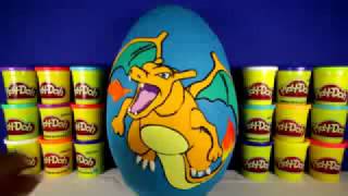 GIANT CHARIZARD Surprise Egg Play Doh  Pokemon Toys Lego Super Mario Minecraft [upl. by Ayatnahs]