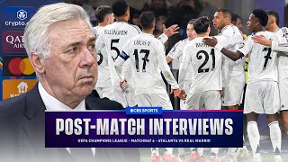 Carlo Ancelotti reacts to Real Madrids win over Atalanta  CBS Sports Golazo [upl. by Jackquelin74]