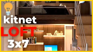 KITNET LOFT DE 3x7 21m2 Decorada [upl. by Frum941]