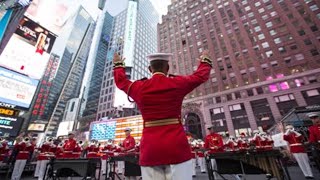 USMC “ The Commandants Own” performs in Times Square NYC  Fleet Week 2018 [upl. by Anilehs]