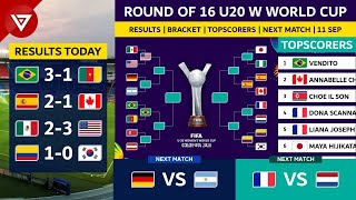 🔴 FIFA U20 Womens World Cup 2024 Round of 16 Results Bracket Topscorers as of 11 Sep [upl. by Naujat]