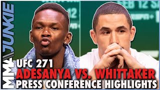 Israel Adesanya Trolls Robert Whittaker With Chain At UFC 271 Presser 💀 [upl. by Anaibib611]