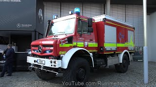 New German Mercedes Unimog fire tanker  exterior amp light setup  walk around GER  102021 [upl. by Island]