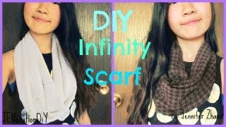 Easy DIY Infinity Scarf No sew [upl. by Eelta]