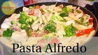 Como Hacer Pasta Alfredo con Pollo y Camarones 🍝  Receta Pasta Alfredo [upl. by Baldwin]