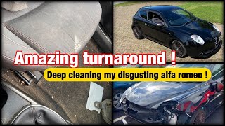 Alfa Romeo Mito  disgusting deep clean detail Dirtiest car [upl. by Robert88]