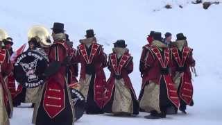 Lauberhorn ski race 2014 Wengen Patrouille Suisse carnival music [upl. by Enoitna719]