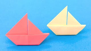 Easy Paper Sail Boat Square Paper  Easy Sticky Note Origami  Boat  Postit Origami Origami Boat [upl. by Ryann]