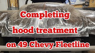 Completing hood treatment on 49 Chevy Fleetline [upl. by Odlanyar]