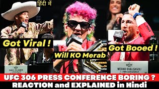 FLOP  UFC 306 Press Conference REACTION and Explained in Hindi [upl. by Surtemed]