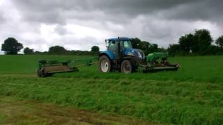 New Holland T 6080 Mowing Silage [upl. by Notnert410]