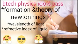 Newton rings wave length of light refractive index of light in telugu explanation [upl. by January]